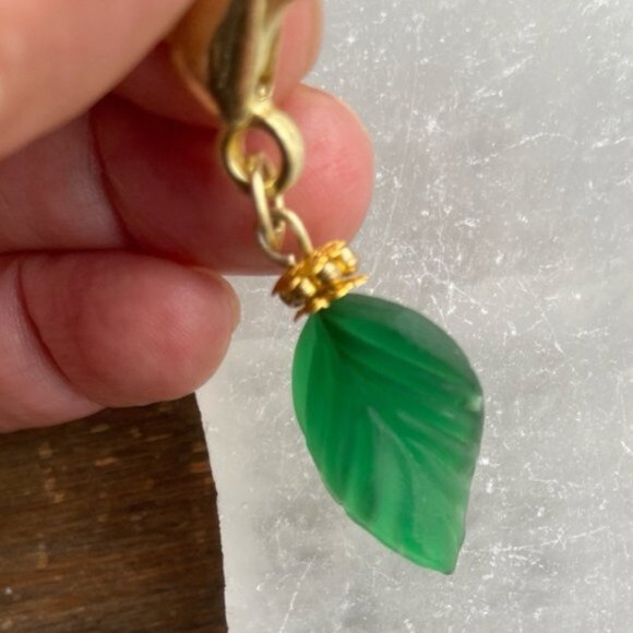 Seaglass green leaf bag charm keychain card holder - Picture 4 of 4